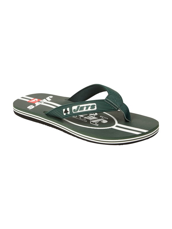 quiksilver, New York Jets NFL Sandals, WHITE/GREEN (wgn) 0 New York Jets NFL Sandals 857437 Quiksilver