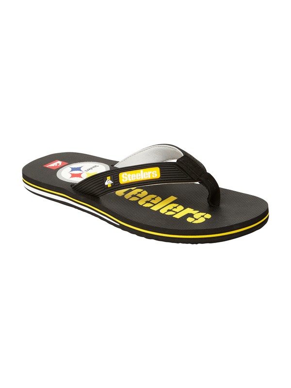 quiksilver, Pittsburgh Steelers NFL Sandals, BLACK/YELLOW (bky) 0 Pittsburgh Steelers NFL Sandals 857444 Quiksilver