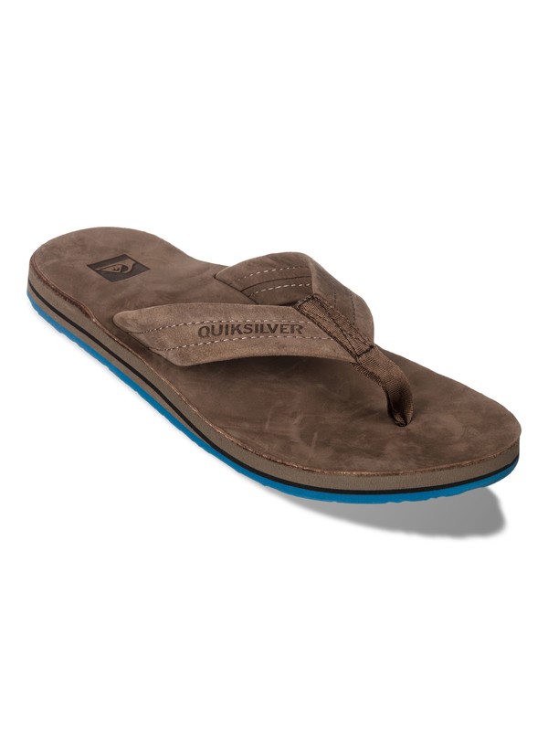 quiksilver, Port Leather Sandals, GREY/BLUE (gbf) 0 Port Leather Sandals 857454 Quiksilver
