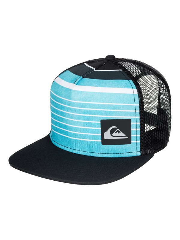 quiksilver, Boys 8-16 Vertical Printed Trucker Hat, NEON BLUE (bnm0) 0 Boys 8-16 Vertical Printed Trucker Hat AQBHA03098 Quiksilver