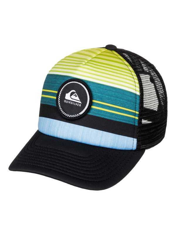 quiksilver, Striped Vee - Trucker Cap, MOROCCAN BLUE (bsg0) 0 Striped Vee - Trucker Cap AQBHA03220 Quiksilver