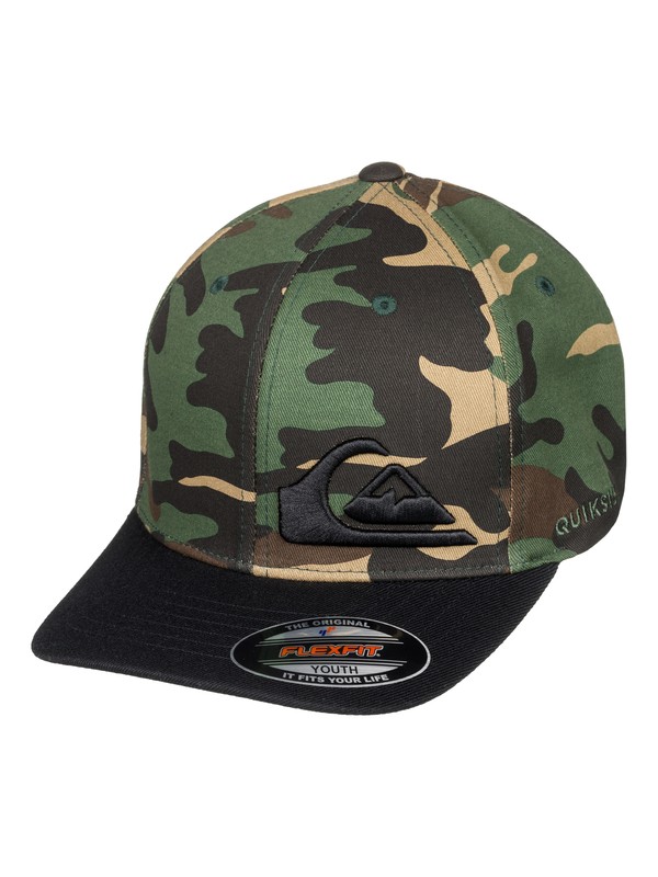 quiksilver, Boy's 8-16 Final Flexfit® Hat, CAMO (gra0) 0 Boy's 8-16 Final Flexfit® Hat Green AQBHA03334 Quiksilver