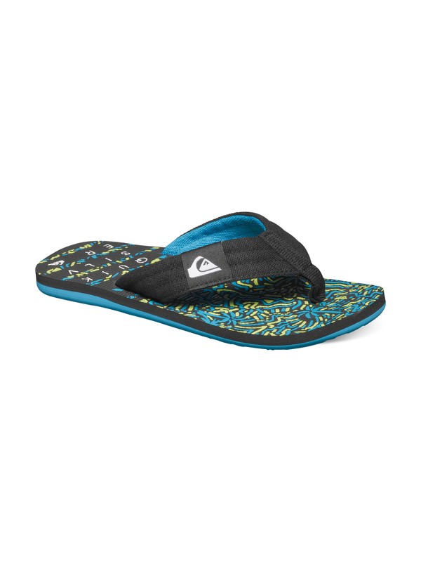 quiksilver, Boy's 8-16 Molokai Layback Sandals, BLACK/BLUE/GREEN (xkbg) 0 Boy's 8-16 Molokai Layback Sandals AQBL100011 Quiksilver
