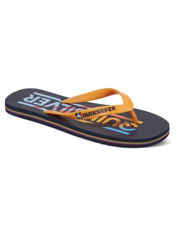 quiksilver, Boy's 8-16 Molokai Wordmark Sandals, BLUE/BLUE/ORANGE (xbbn) 0 Boy's 8-16 Molokai Wordmark Sandals AQBL100039 Quiksilver