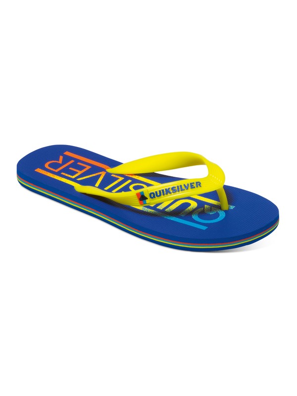 quiksilver, Molokai Wordmark - Sandalen, BLUE/YELLOW/BLUE (xbyb) 0 Molokai Wordmark - Sandalen AQBL100039 Quiksilver