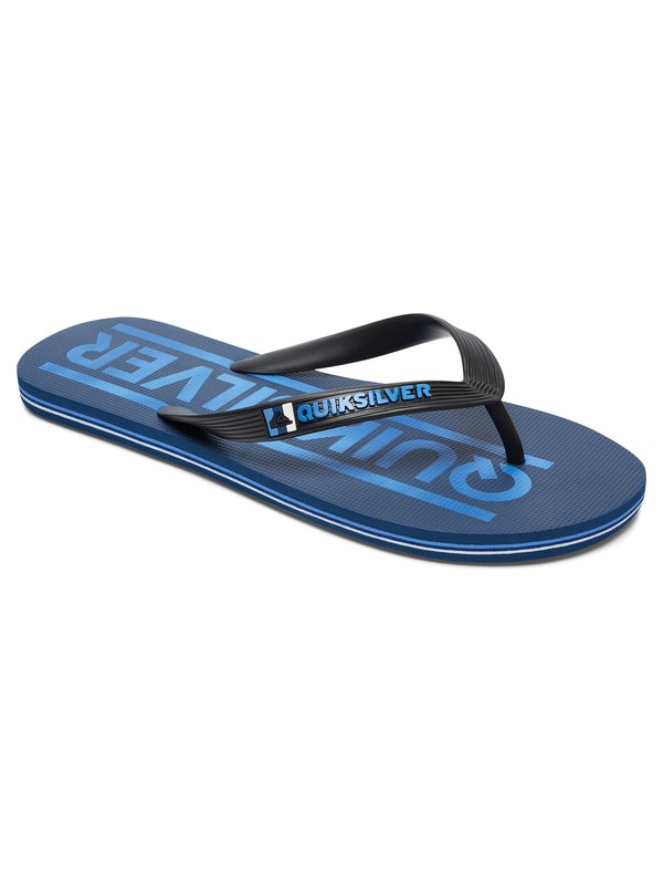 quiksilver, Boy's 8-16 Molokai Wordmark Sandals, BLACK/BLUE/WHITE (xkbw) 0 Boy's 8-16 Molokai Wordmark Sandals Black AQBL100231 Quiksilver
