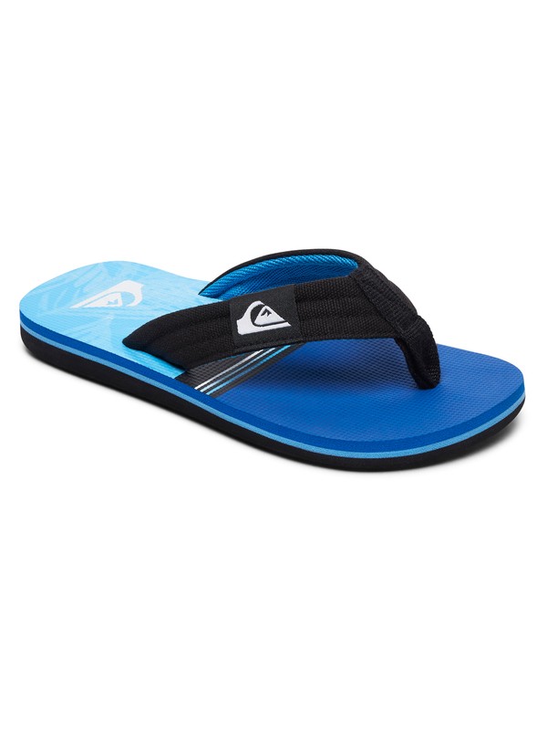 quiksilver, Boy's 8-16 Molokai Layback Sandals, BLACK/BLUE/BLACK (xkbk) 0 Boy's 8-16 Molokai Layback Sandals Black AQBL100261 Quiksilver