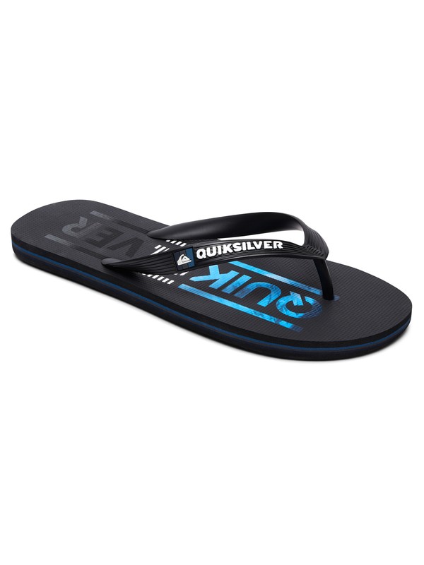 quiksilver, Molokai Wordmark - Chanclas para Chicos, BLACK/BLACK/BLUE (xkkb) 0 Molokai Wordmark - Chanclas para Chicos Negro AQBL100266 Quiksilver