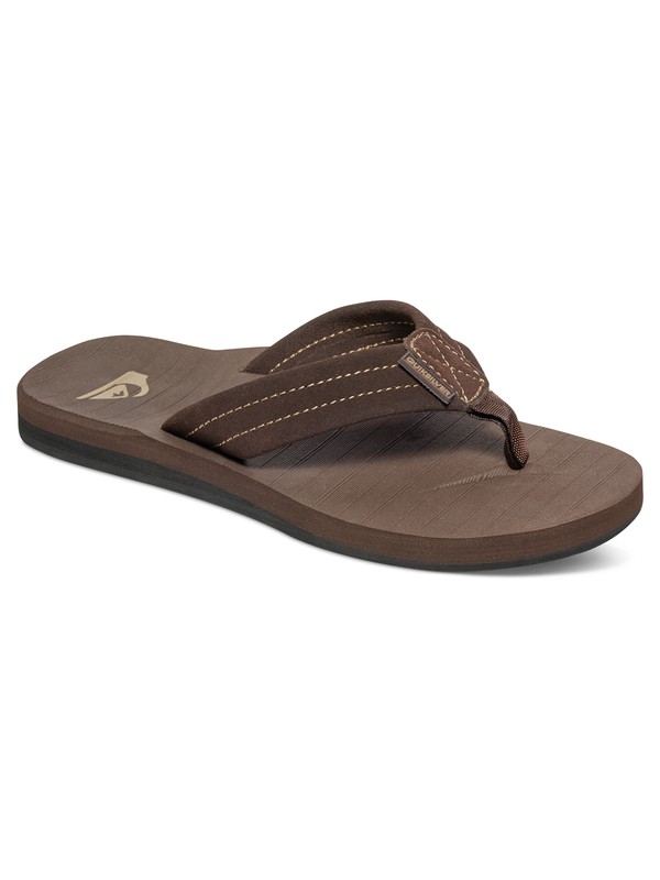 quiksilver, Boy's 8-16 Carver Suede Leather Sandals, DEMITASSE - SOLID (ctk0) 0 Boy's 8-16 Carver Suede Leather Sandals Brown AQBL100275 Quiksilver