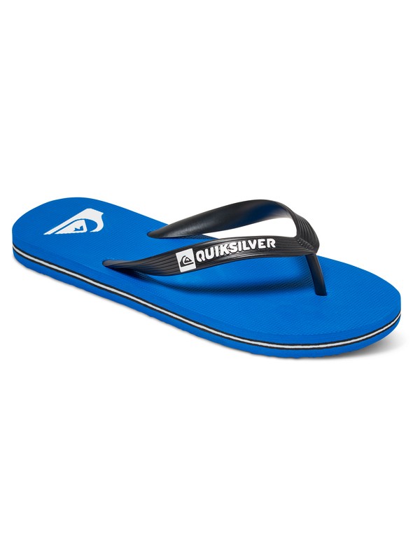 quiksilver, Boy's 8-16 Molokai Flip-Flops, BLACK/BLUE/BLACK (xkbk) 0 Boy's 8-16 Molokai Flip-Flops Black AQBL100277 Quiksilver