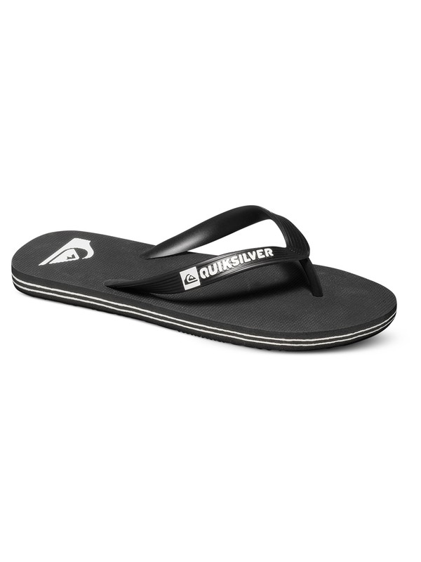 quiksilver, Boy's 8-16 Molokai Flip-Flops, BLACK/BLACK/WHITE (xkkw) 0 Boy's 8-16 Molokai Flip-Flops Black AQBL100277 Quiksilver