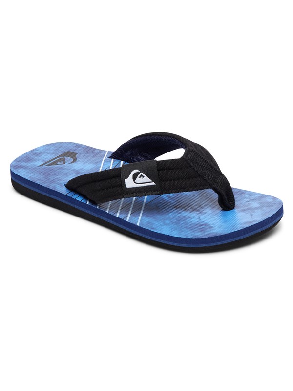 quiksilver, Boy's 8-16 Molokai Layback Flip-Flops, BLACK/BLUE/BLUE (xkbb) 0 Boy's 8-16 Molokai Layback Flip-Flops Black AQBL100302 Quiksilver