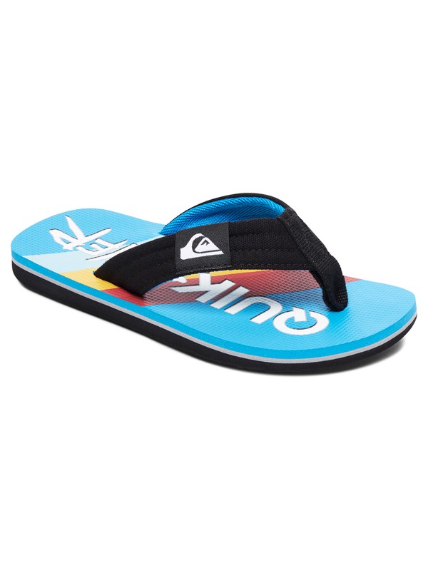 quiksilver, Boy's 8-16 Molokai Layback Flip-Flops, BLACK/BLUE/RED (xkbr) 0 Boy's 8-16 Molokai Layback Flip-Flops Black AQBL100302 Quiksilver