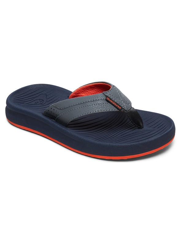 quiksilver, Boy's 8-16 Oasis Sandals, GREY/GREY/ORANGE (xssn) 0 Boy's 8-16 Oasis Sandals Grey AQBL100336 Quiksilver