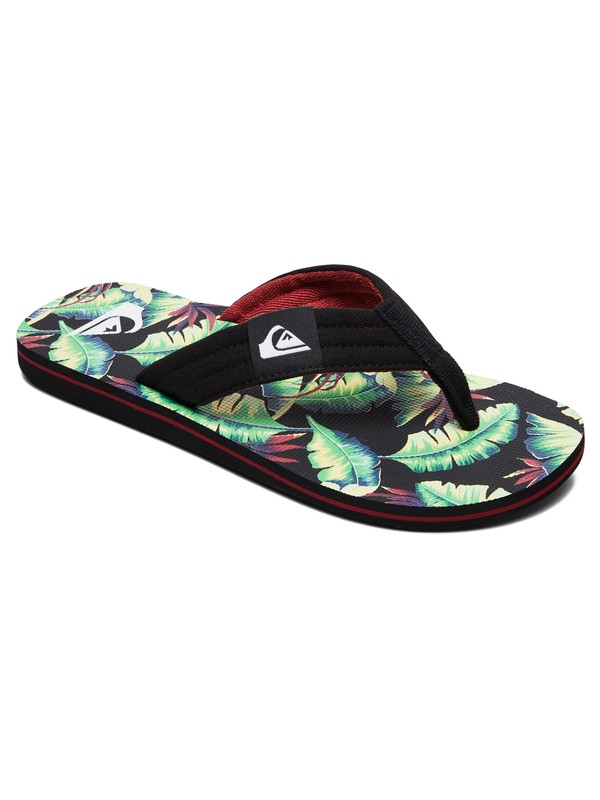 quiksilver, Boy's 8-16 Molokai Layback Sandals, BLACK/GREEN/BLACK (xkgk) 0 Boy's 8-16 Molokai Layback Sandals Black AQBL100359 Quiksilver