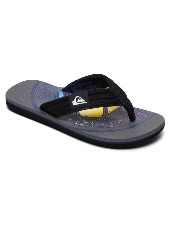 quiksilver, Boy's 8-16 Molokai Layback Sandals, GREY/BLACK/BLUE (xskb) 0 Boy's 8-16 Molokai Layback Sandals Grey AQBL100359 Quiksilver