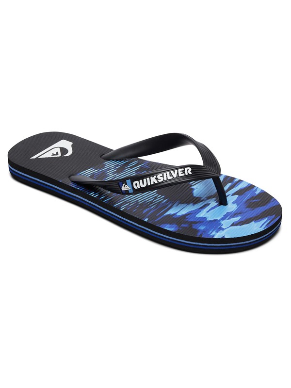 quiksilver, Boy's 8-16 Molokai Night Marcher Flip-Flops, BLACK/BLACK/BLUE (xkkb) 0 Boy's 8-16 Molokai Night Marcher Flip-Flops Black AQBL100362 Quiksilver