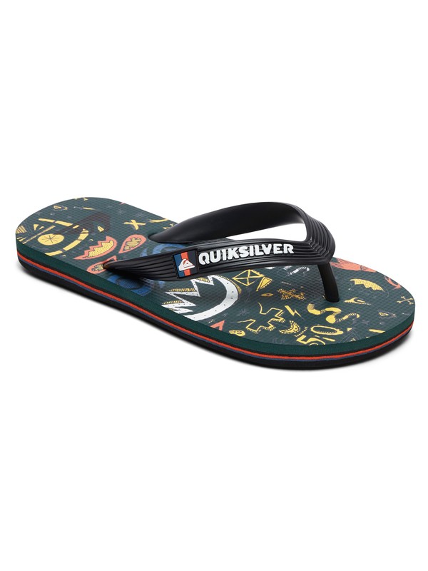 quiksilver, Boy's 8-16 Molokai Mystery Bus Flip-Flops, BLACK/GREEN/BLUE (xkgb) 0 Boy's 8-16 Molokai Mystery Bus Flip-Flops Black AQBL100364 Quiksilver