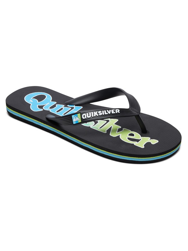 quiksilver, Boy's 8-16 Molokai Wordmark Fineline Flip-Flops, BLACK/GREEN/BLUE (xkgb) 0 Boy's 8-16 Molokai Wordmark Fineline Flip-Flops Black AQBL100366 Quiksilver