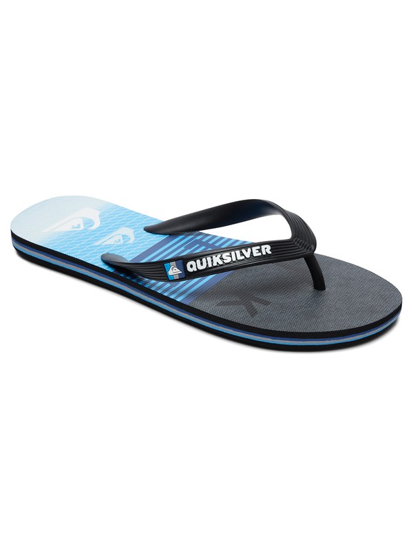 quiksilver, Boy's 8-16 Molokai Word Block Flip-Flops, BLACK/BLACK/BLUE (xkkb) 0 Boy's 8-16 Molokai Word Block Flip-Flops Black AQBL100370 Quiksilver