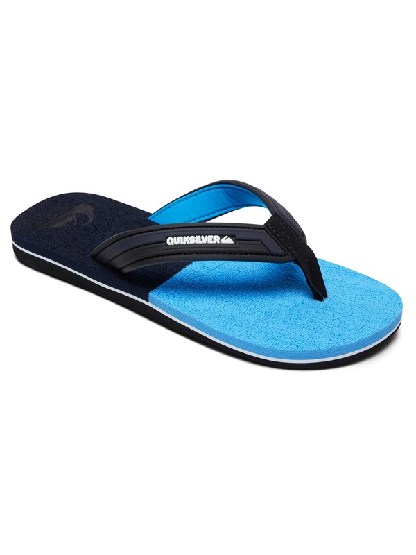 quiksilver, Boy's 8-16 Molokai Eclipsed Deluxe Flip-Flops, BLACK/GREY/BLUE (xksb) 0 Boy's 8-16 Molokai Eclipsed Deluxe Flip-Flops Black AQBL100371 Quiksilver
