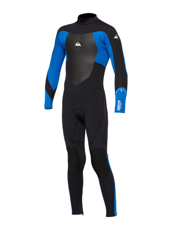 quiksilver, BOYS 32MM SYNCRO BACK ZIP FUL, BLACK / DEEP CYANINE (xkkp) 0 BOYS 32MM SYNCRO BACK ZIP FUL AQBW100003 Quiksilver