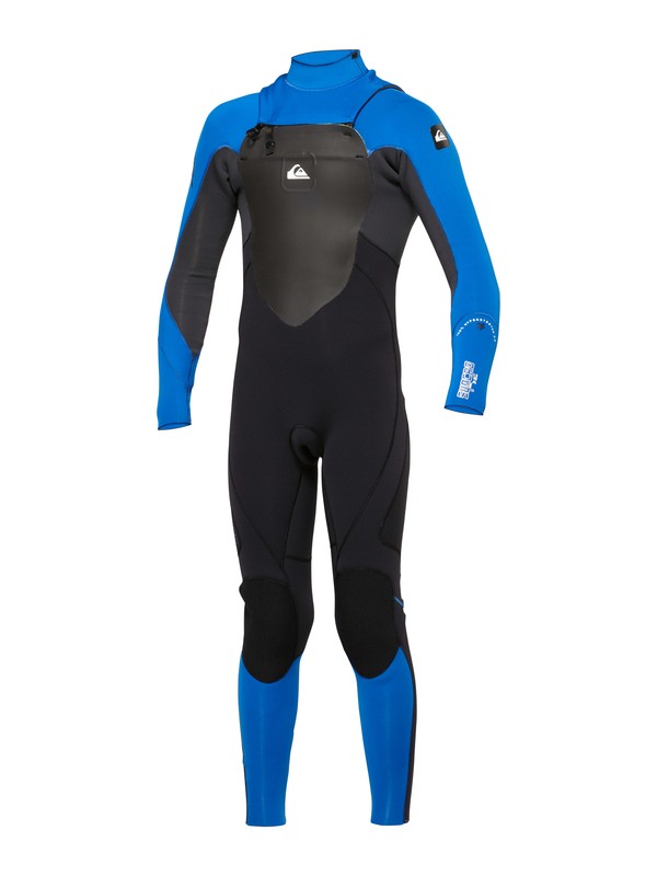 quiksilver, Boys Syncro 4/3 Chest Zip Wetsuit, BLACK / GRAPHITE / DEEP CYANIN (xksp) 0 Boys Syncro 4/3 Chest Zip Wetsuit AQBW100008 Quiksilver
