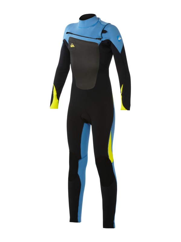 quiksilver, Syncro 4/3mm Fullsuit Chest Zip, BLACK/BLUE/YELLOW (xkby) 0 Syncro 4/3mm Fullsuit Chest Zip AQBW103007 Quiksilver