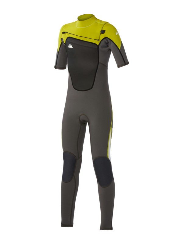 quiksilver, Boys Syncro 2/2mm Fullsuit Chest Zip, GRAPHITE/GREEN/WHITE (xkgw) 0 Boys Syncro 2/2mm Fullsuit Chest Zip AQBW303000 Quiksilver