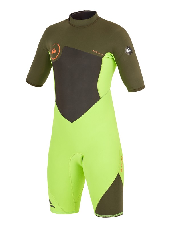 quiksilver, Syncro Flatlock 2/2mm - Muta estiva a maniche corte con zip posteriore, F. LIME/ IVY (xggc) 0 Syncro Flatlock 2/2mm - Muta estiva a maniche corte con zip posteriore AQBW503003 Quiksilver