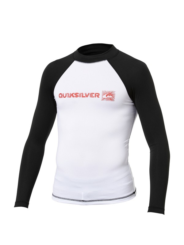 quiksilver, Boys Phaser Long Sleeve Rashguard, BLACK / WHITE (bkw) 0 Boys Phaser Long Sleeve Rashguard AQBWR00003 Quiksilver