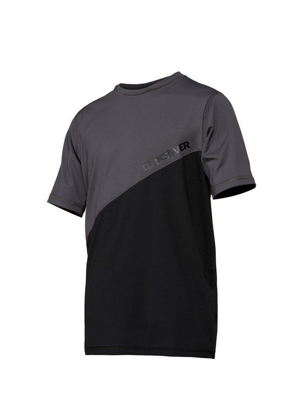 quiksilver, Boys 8-16 50/50 SS Rashguard, BLACK (blk) 0 Boys 8-16 50/50 SS Rashguard AQBWR00015 Quiksilver