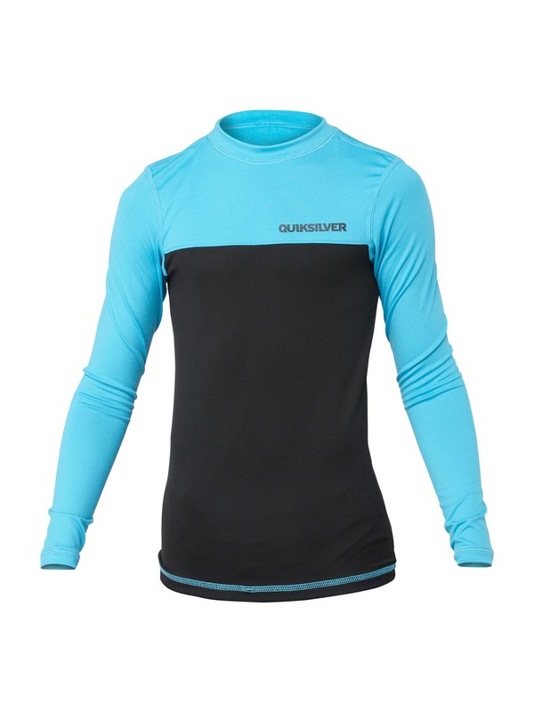 quiksilver, Boys Chop Block Long Sleeve Rashguard, CYAN (bkv0) 0 Boys Chop Block Long Sleeve Rashguard AQBWR00047 Quiksilver