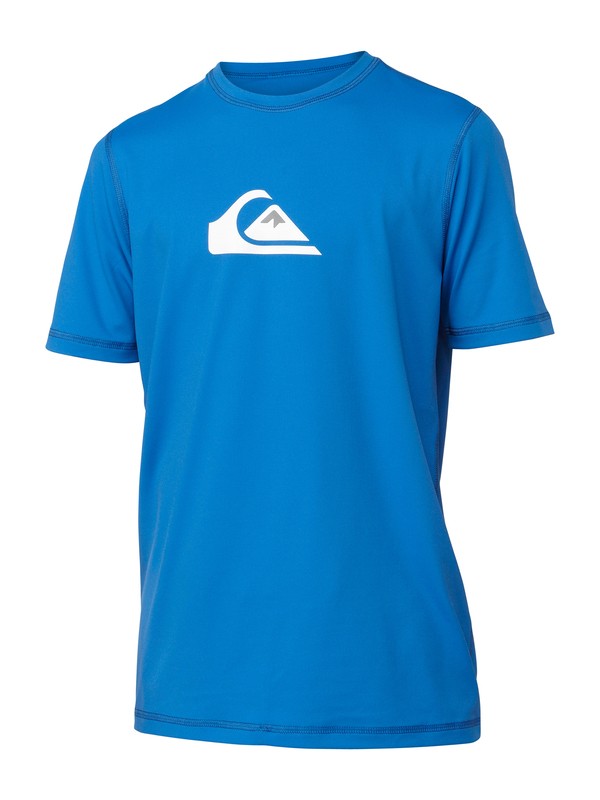 quiksilver, Boys Solid Streak Short Sleeve Rashguard, SNORKLE BLUE (bqn0) 0 Boys Solid Streak Short Sleeve Rashguard AQBWR00048 Quiksilver