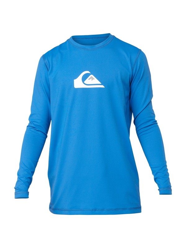 quiksilver, Boys Solid Streak Long Sleeve Rashguard, SNORKLE BLUE (bqn0) 0 Boys Solid Streak Long Sleeve Rashguard AQBWR00049 Quiksilver