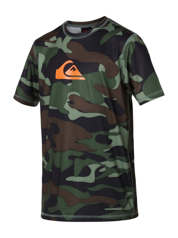quiksilver, Boys Dust Buster Short Sleeve Rashguard, GREEN CAMO (glr6) 0 Boys Dust Buster Short Sleeve Rashguard AQBWR00050 Quiksilver