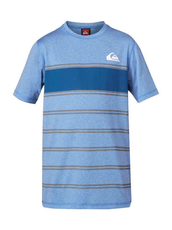 quiksilver, Boys Pin Line Short Sleeve Rashguard, BLUE (bqn0) 0 Boys Pin Line Short Sleeve Rashguard AQBWR00051 Quiksilver