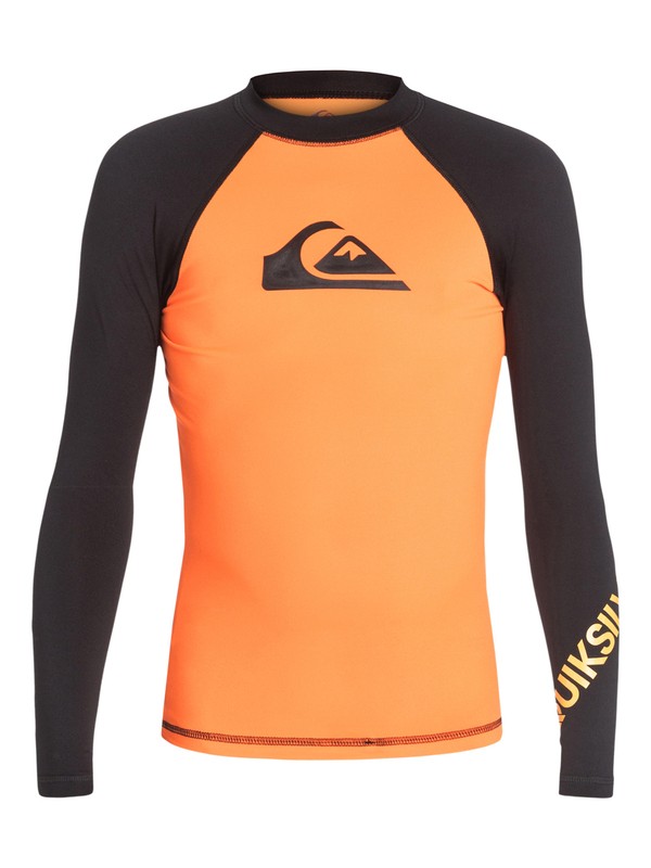 quiksilver, All Time LS Boy, BLACK/ORANGE POP (xkkn) 0 All Time LS Boy AQBWR03001 Quiksilver