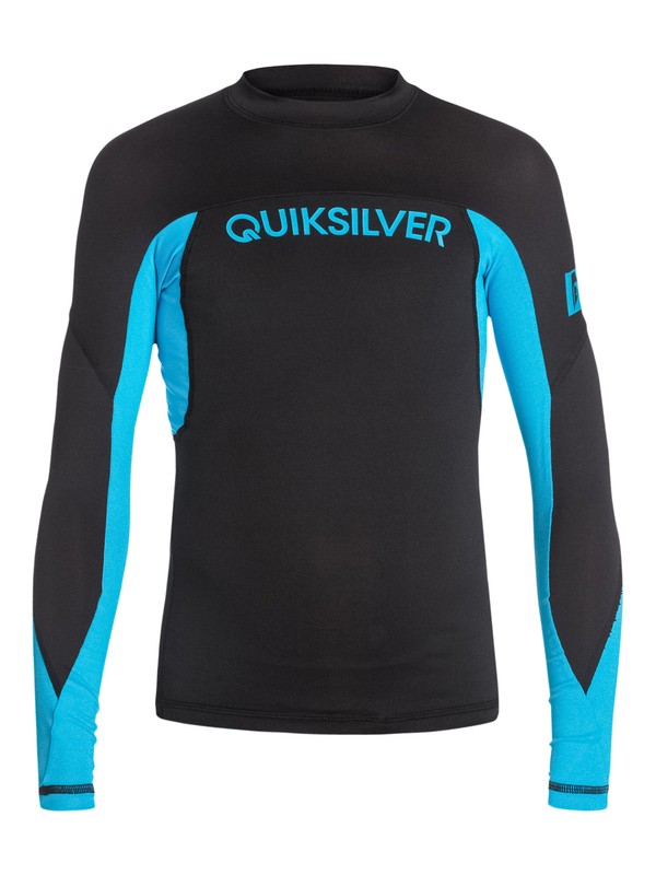 quiksilver, Performer - Long Sleeve Rash Vest, BLACK/HAWAIIAN OCEAN (xkkb) 0 Performer - Long Sleeve Rash Vest AQBWR03003 Quiksilver