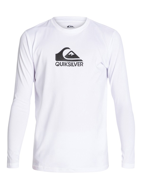 quiksilver, Boys 8-16 Solid Streak Long Sleeve Rashguard, WHITE (wbb0) 0 Boys 8-16 Solid Streak Long Sleeve Rashguard AQBWR03010 Quiksilver