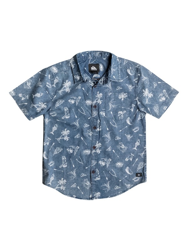 quiksilver, Boys 8-16 Doodle Shirt, DARK DENIM (brq0) 0 Boys 8-16 Doodle Shirt AQBWT03001 Quiksilver