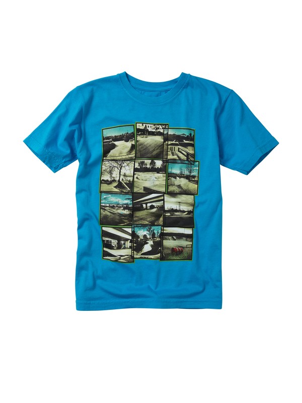 quiksilver, Boys 8-16 Parks T-shirt, CYAN/REEF (bmj0) 0 Boys 8-16 Parks T-shirt AQBZT00334 Quiksilver