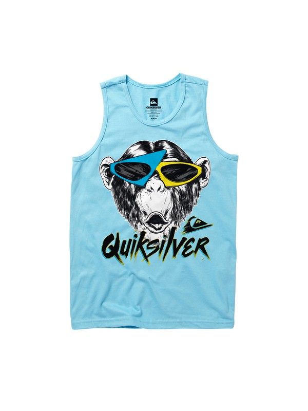 quiksilver, Boys 8-16 Monkey Biz Tank Top, LAGOON (bhr0) 0 Boys 8-16 Monkey Biz Tank Top AQBZT00362 Quiksilver