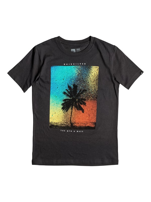 quiksilver, Boys 8-16 Spray Palm T-Shirt, TARMAC (kta0) 0 Boys 8-16 Spray Palm T-Shirt AQBZT03133 Quiksilver