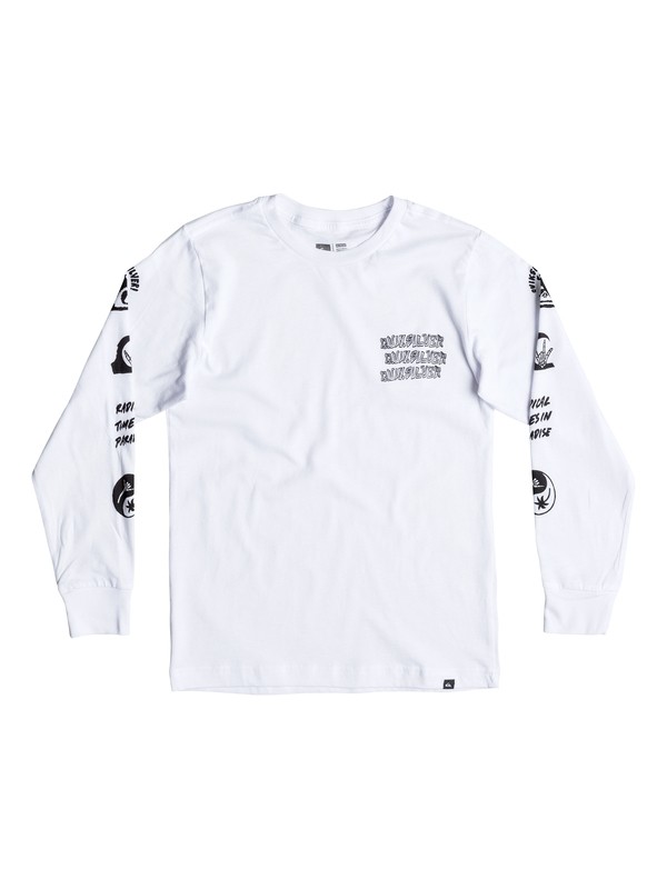 quiksilver, Boy's 8-16 Trouble Nite Long Sleeve Tee, WHITE (wbb0) 0 Boy's 8-16 Trouble Nite Long Sleeve Tee AQBZT03169 Quiksilver