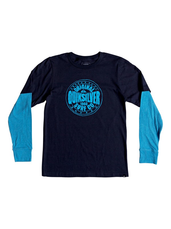 quiksilver, Boy's 8-16 Rocking Rails Long Sleeve Tee, NAVY BLAZER (byj0) 0 Boy's 8-16 Rocking Rails Long Sleeve Tee Blue AQBZT03421 Quiksilver