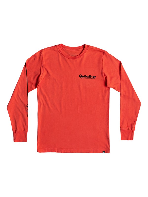 quiksilver, Boy's 8-16 Fineline Long Sleeve Tee, FLAME (rpz0) 0 Boy's 8-16 Fineline Long Sleeve Tee Red AQBZT03471 Quiksilver