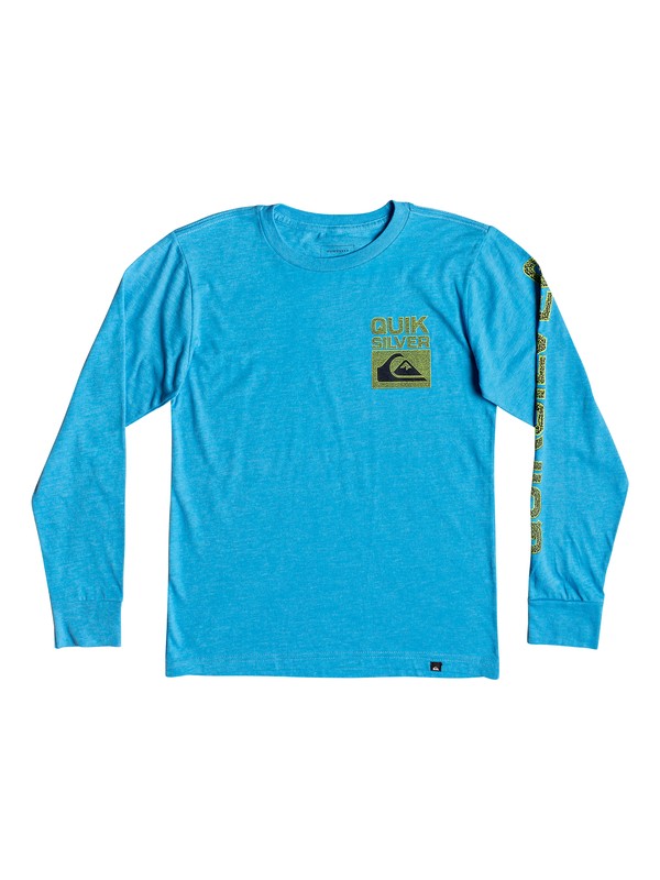 quiksilver, Boy's 8-16 Pixel Screen Long Sleeve Tee, MALIBU HEATHER (bmah) 0 Boy's 8-16 Pixel Screen Long Sleeve Tee Blue AQBZT03472 Quiksilver
