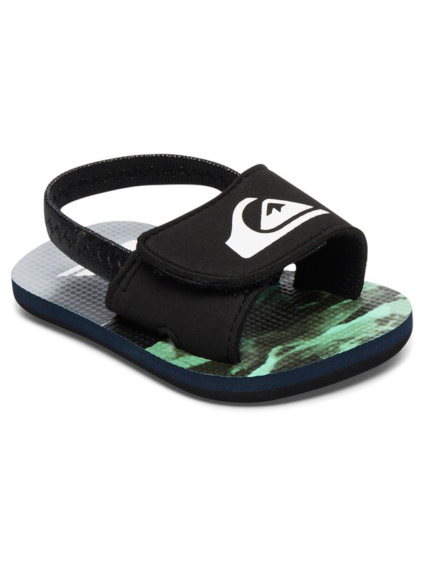 quiksilver, Baby Molokai Layback Slider Sandals, BLACK/GREEN/GREY (xkgs) 0 Baby Molokai Layback Slider Sandals Black AQIL100003 Quiksilver