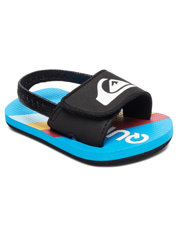 quiksilver, Baby Molokai Layback Slider Sandals, BLACK/BLUE/RED (xkbr) 0 Baby Molokai Layback Slider Sandals Black AQIL100006 Quiksilver